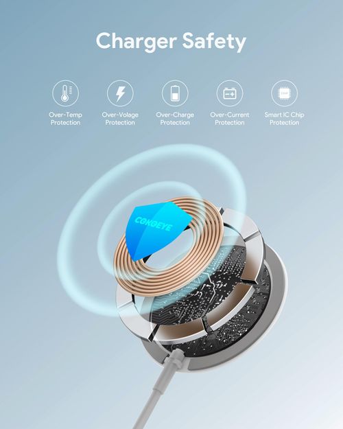 Magnetic Wireless Charging Pad 15W with Pop-Up Stand - MagSafe-Compatible Certified Qi2 Wireless Charger for iPhone 17 Series, Samsung Galaxy S25 Series, AirPods, & More (No PSU) - White