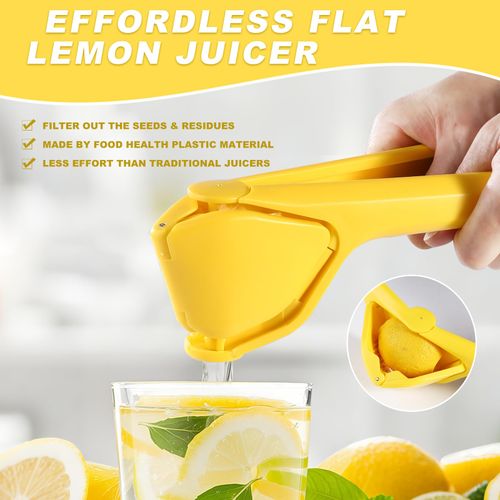Lemon Squeezer, Effective Squeezing Juice Press, Easy-to-Use, Sturdy Flat Manual Lemon Juicer, Lime Squeezer, Citrus Juice Presser, to Squeeze Lemons, Limes, Citrus, oranges And Other Fruits
