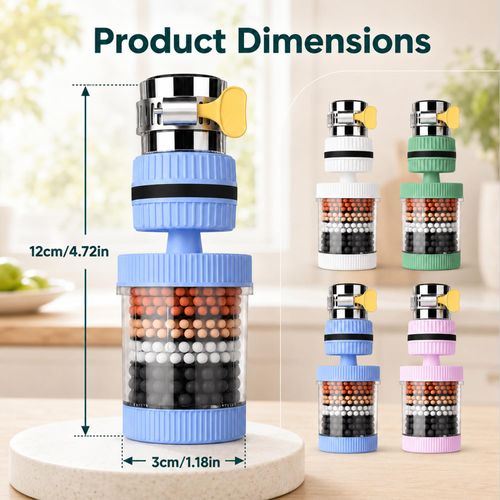 Upgrade Filtros De Agua para Tomar, Faucet Mount Filters, Activated Carbon, Tap Purifier Faucet Tap Filter Splashproof 360 Degree Rotation Water Saving Bubbler for Home Kitchen Bathroom(4PCS)