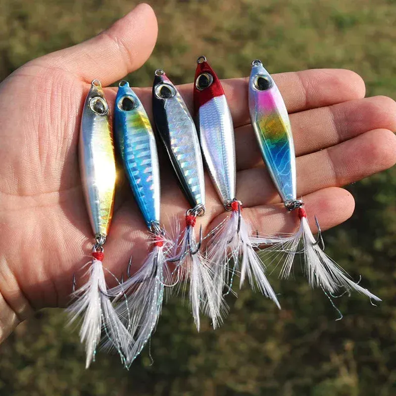 Jigs Fishing Lures Sinking Metal Spoons Micro Jigging Bait(5pcs)