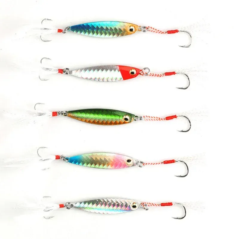 Jigs Fishing Lures Sinking Metal Spoons Micro Jigging Bait(5pcs)