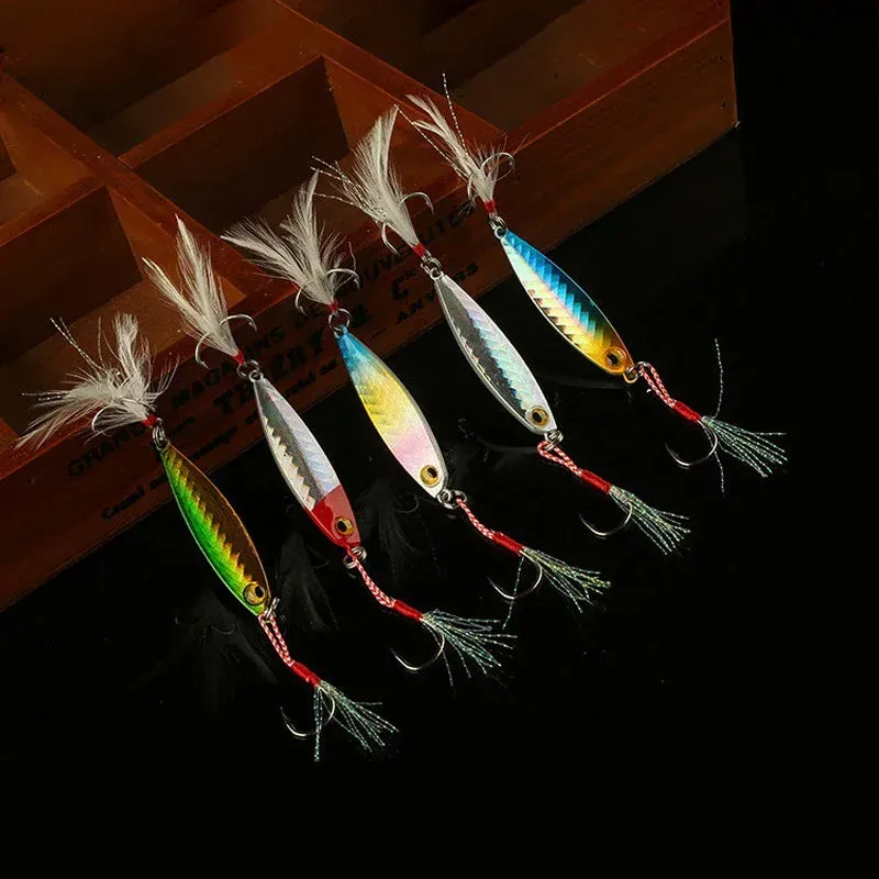 Jigs Fishing Lures Sinking Metal Spoons Micro Jigging Bait(5pcs)