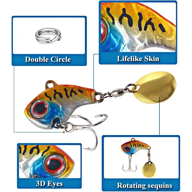 🐟Metal Spinning Fishing Lures（6 Pcs)