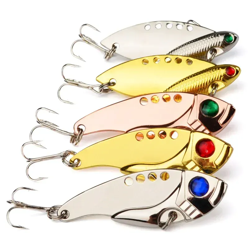 5 Pcs Metal Hard Spinner Blade Bait Fishing Lure