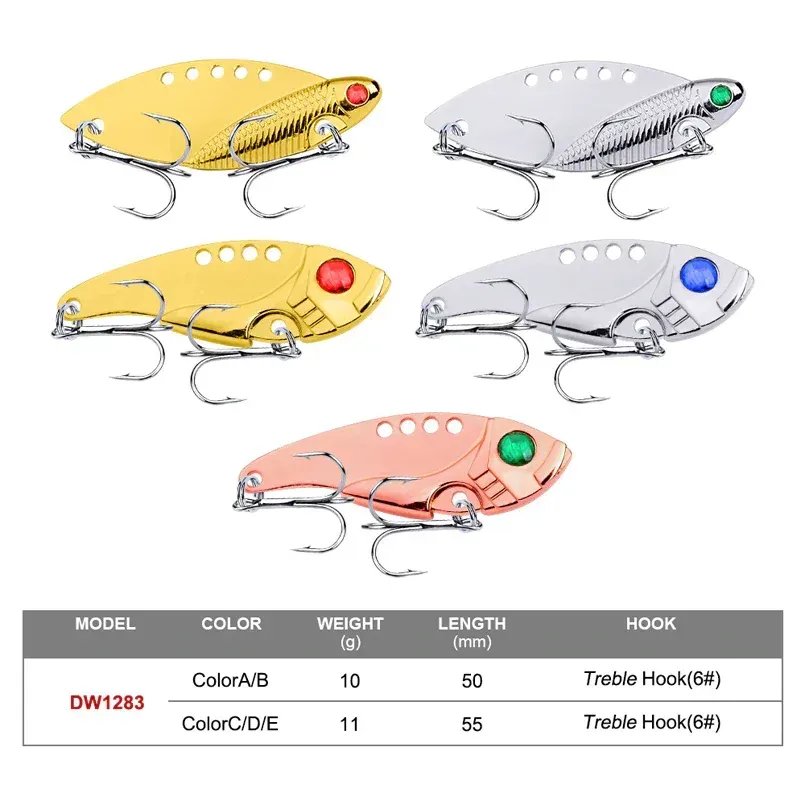 5 Pcs Metal Hard Spinner Blade Bait Fishing Lure