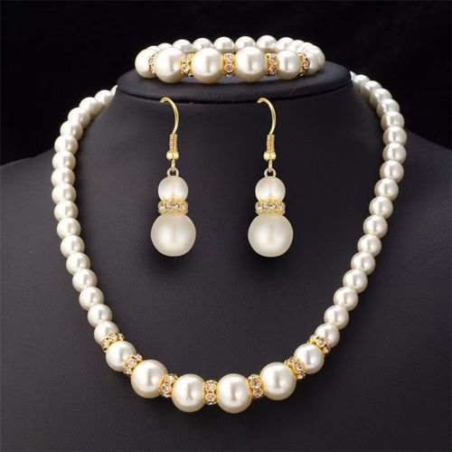 💎Pearl jewelry🎁three pieces✨