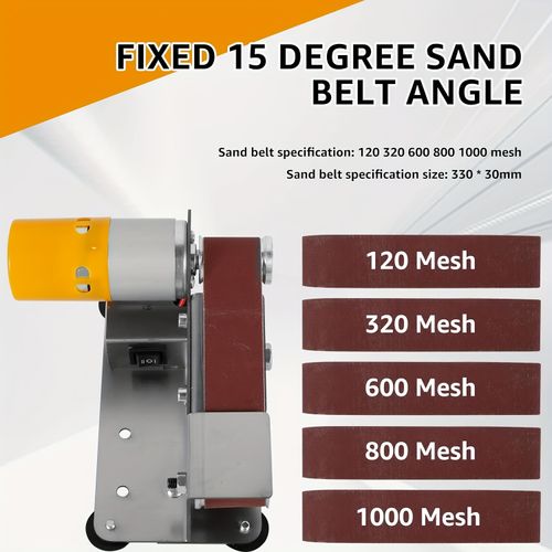 Three-In-One Mini Belt Sander- 15-Degree Blade Grinder, Electric Bench Grinder, 7-Speed Adjustable Polishing Machine, Suitable for Metal And Wood Handicrafts, Tools