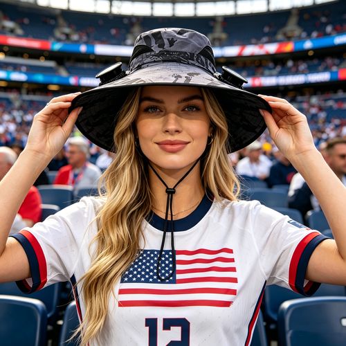 Waterproof Solar Fan Hat, Detachable Dual‑Fan Wide‑Brim Sun Hat, Solar & USB Charging