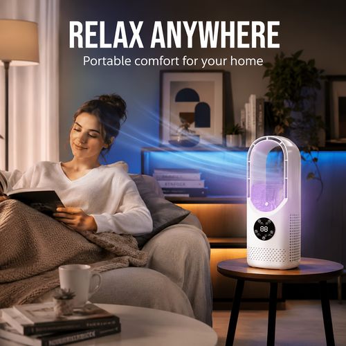 Bladeless Cooling Fan with Humidifier 6 wind speeds