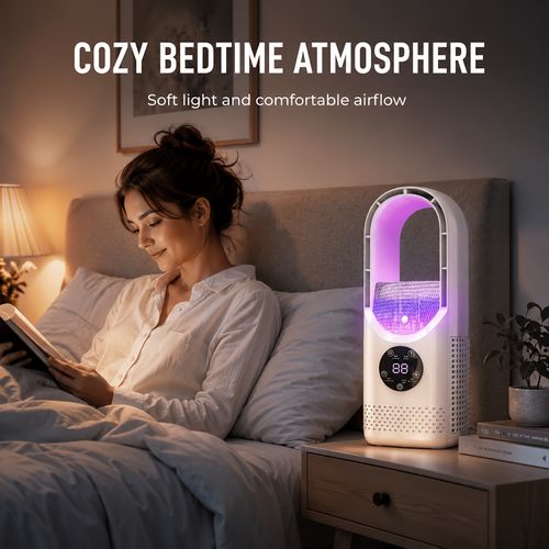 Bladeless Cooling Fan with Humidifier 6 wind speeds