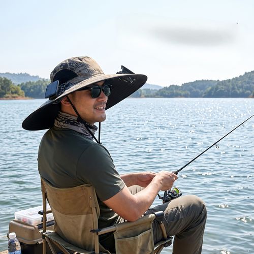 Waterproof Solar Fan Hat, Detachable Dual‑Fan Wide‑Brim Sun Hat, Solar & USB Charging