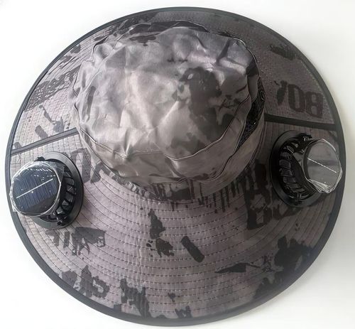 Waterproof Solar Fan Hat, Detachable Dual‑Fan Wide‑Brim Sun Hat, Solar & USB Charging
