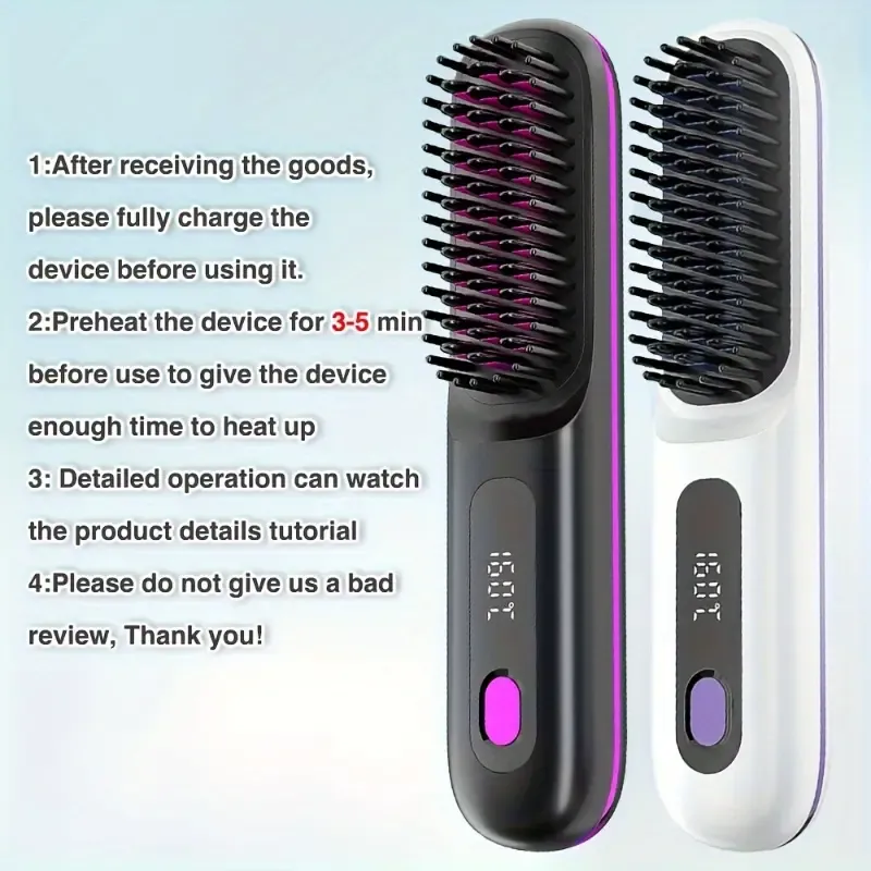 Cordless Portable Heated Hair Straightener