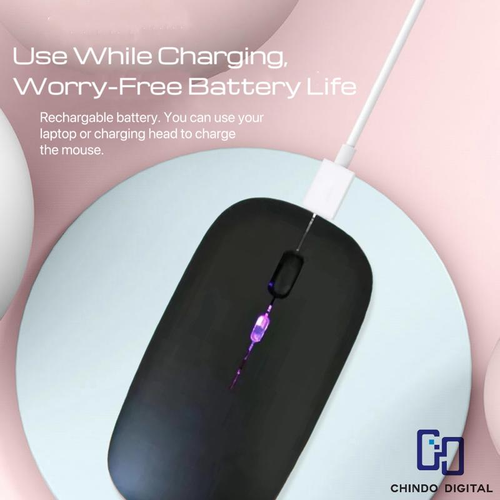 Mouse Bluetooth Mouse Wireless Mouse Silent LED Colorful Mouse Rechargeable Nirakabel Computer Komputer