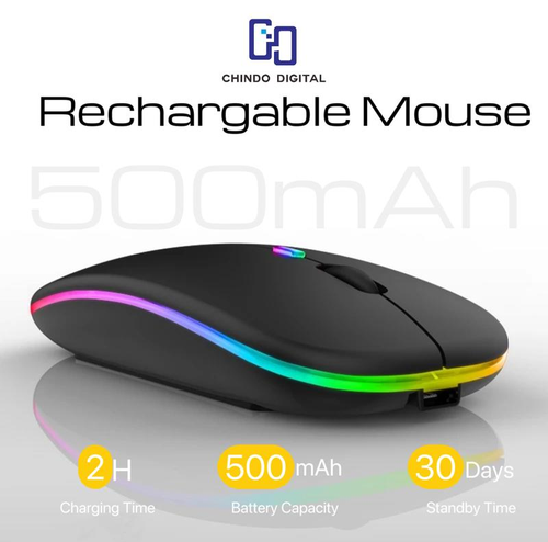 Mouse Bluetooth Mouse Wireless Mouse Silent LED Colorful Mouse Rechargeable Nirakabel Computer Komputer