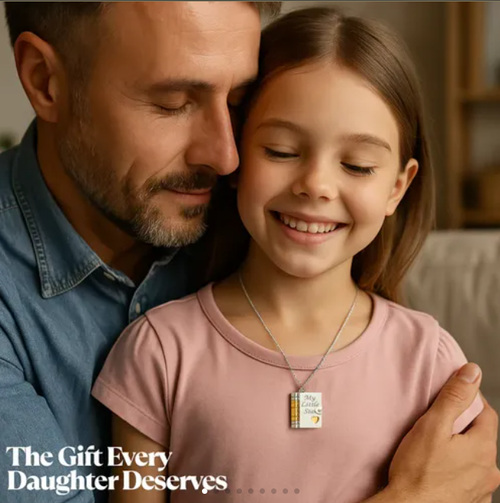 My Little Star Book Necklace for Daughter, Birthday Day Gift Graduation Jewelry of Love