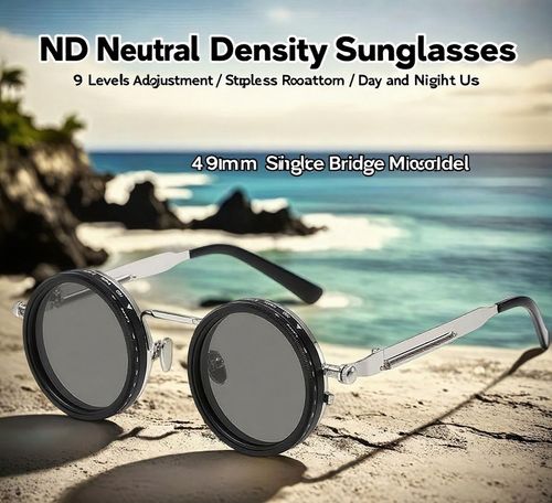 Adjustable Tint Rounded Polarized Lenses Retro Sunglasses
