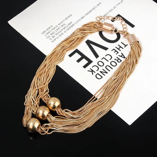 Multi-layer ball pendant women's necklace set