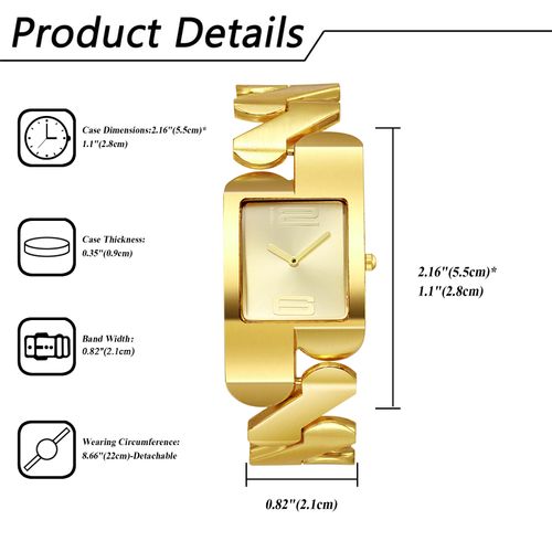 square steel strap watch