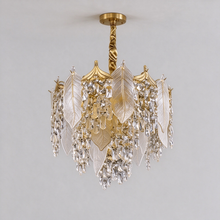 French Leaf Crystal Chandelier