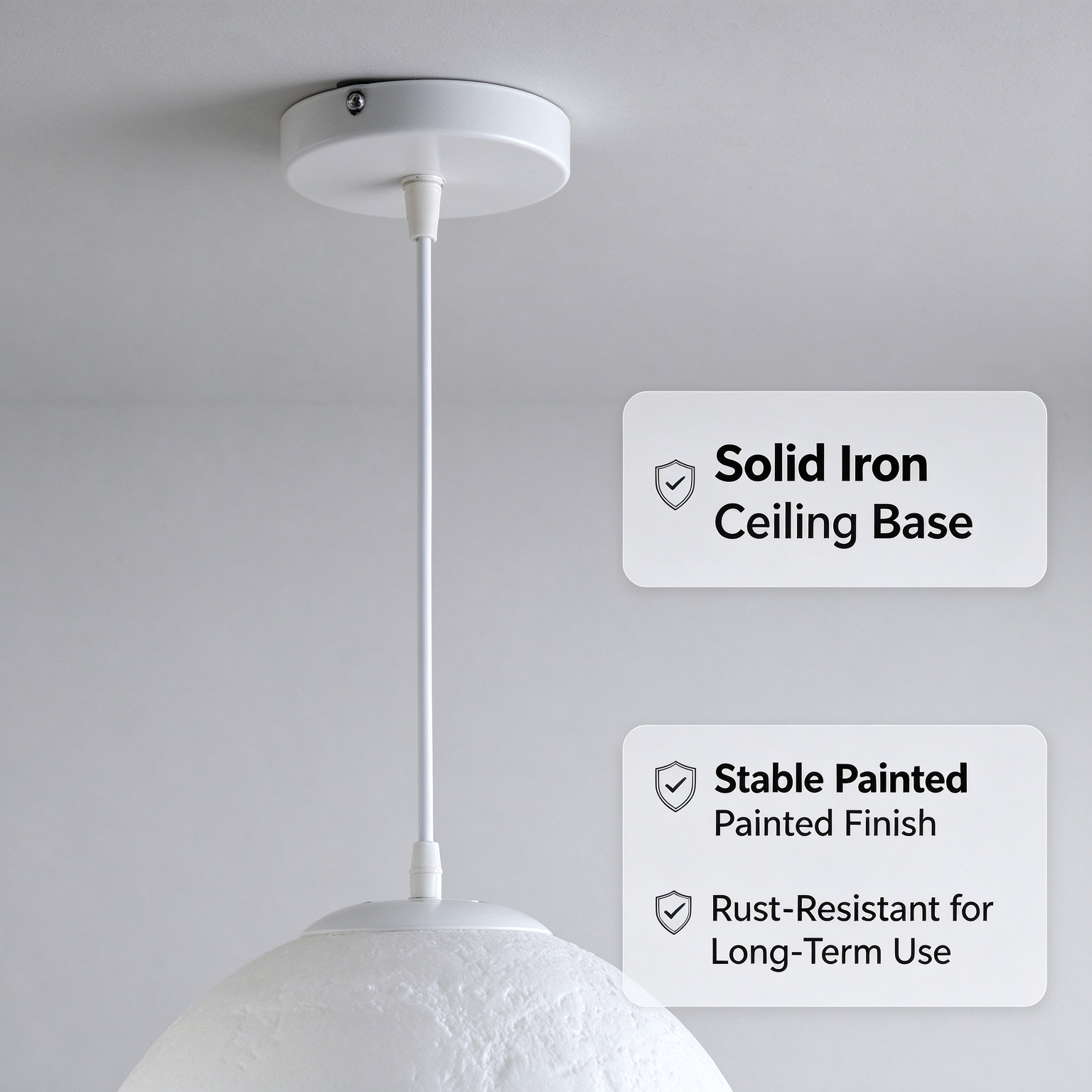 Iron ceiling mount base