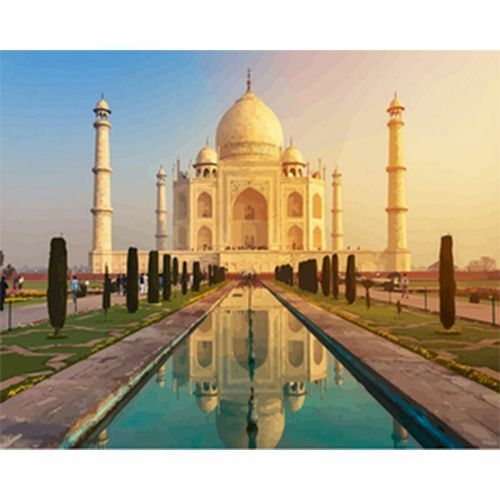 Beautiful Taj Mahal Painting By Number Oil Canvas Modern Living Room Home Decors