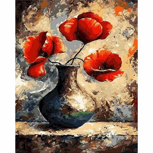 Three Safflower Oil Painting By Numbers Canvas Modern Living Room Home Decors