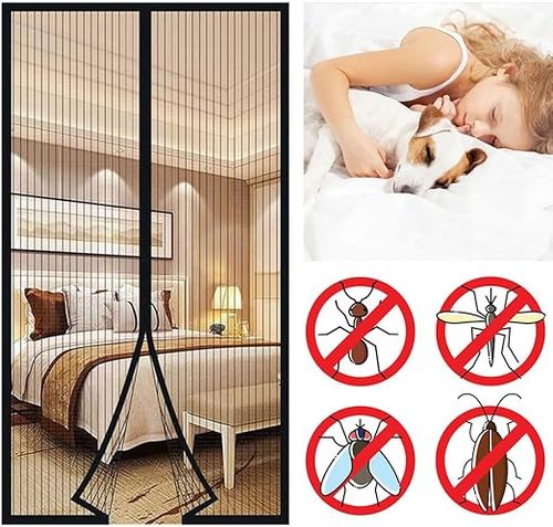 Magnetic mosquito repellent curtain