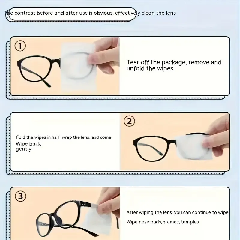 Instant glasses wipes