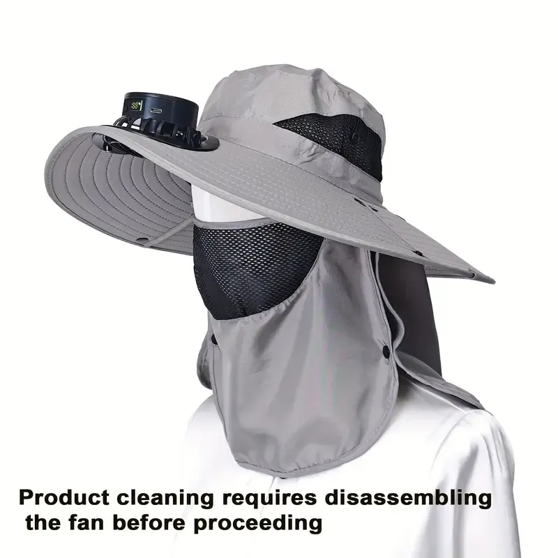 Solar Powered USB Rechargeable Fan Hat