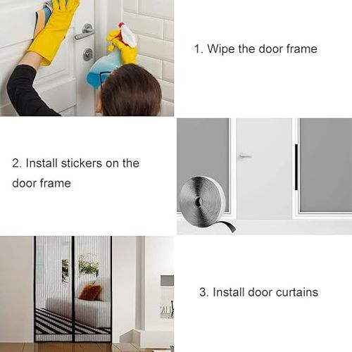 Magnetic mosquito repellent curtain