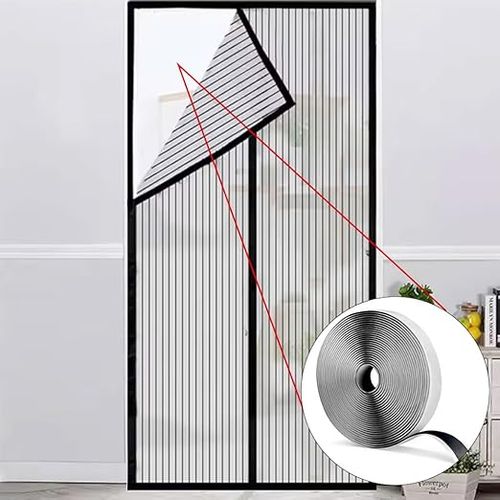 Magnetic mosquito repellent curtain
