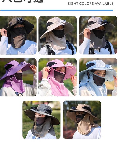 Solar Powered USB Rechargeable Fan Hat