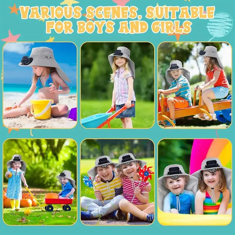 Children's Solar Charging Fan Hat