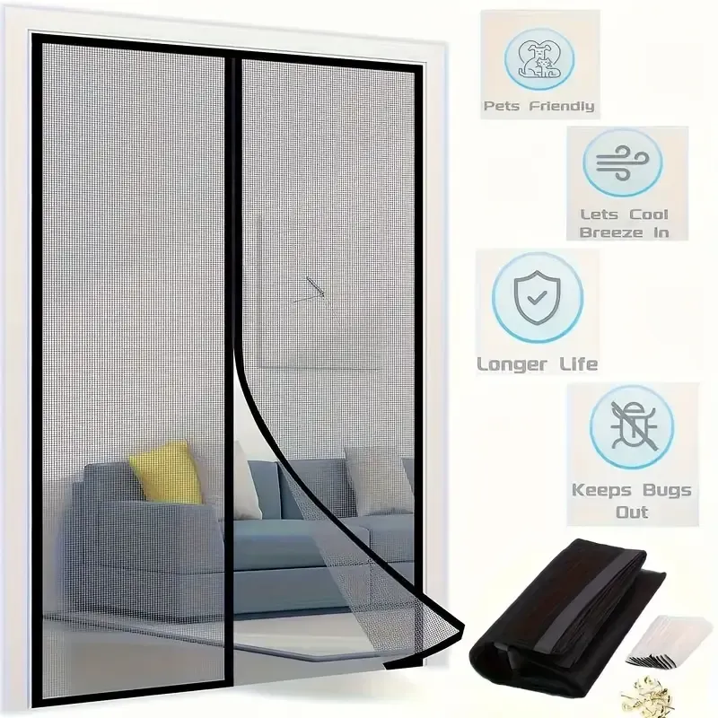 Magnetic mosquito repellent curtain