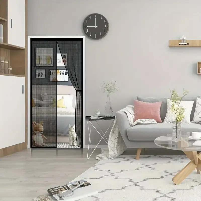 Magnetic mosquito repellent curtain