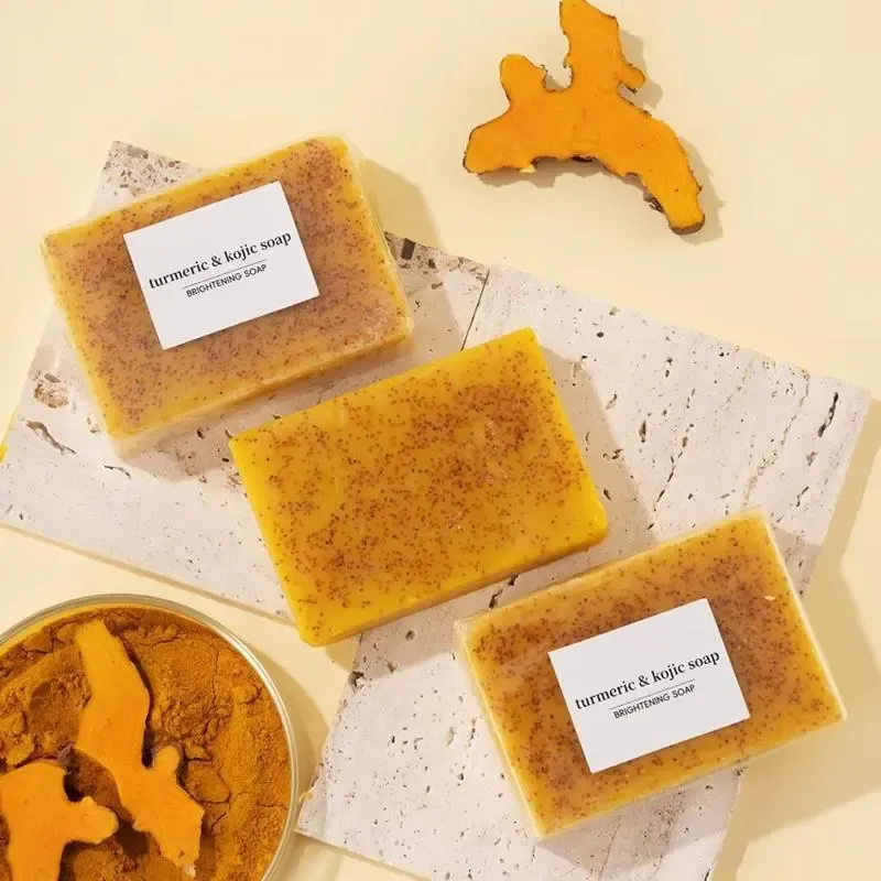 Lemon Turmeric 3pcs Kojic Acid Soap - Gentle Dark Spot Remover for Face Acne Cleanser Cream Cleansing turmeric soap Face Facial Skincare Radiant Comfort