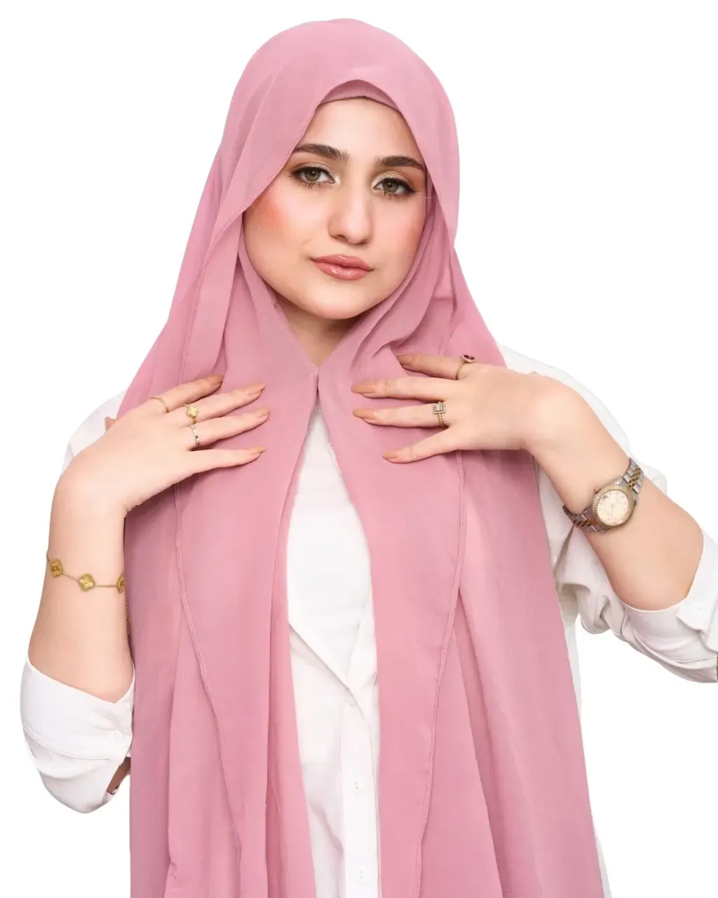 Instant Chiffon Hijab 3-in-1 with Built-in Magnets With Attached Match Undercap, For Women Hijabs set.