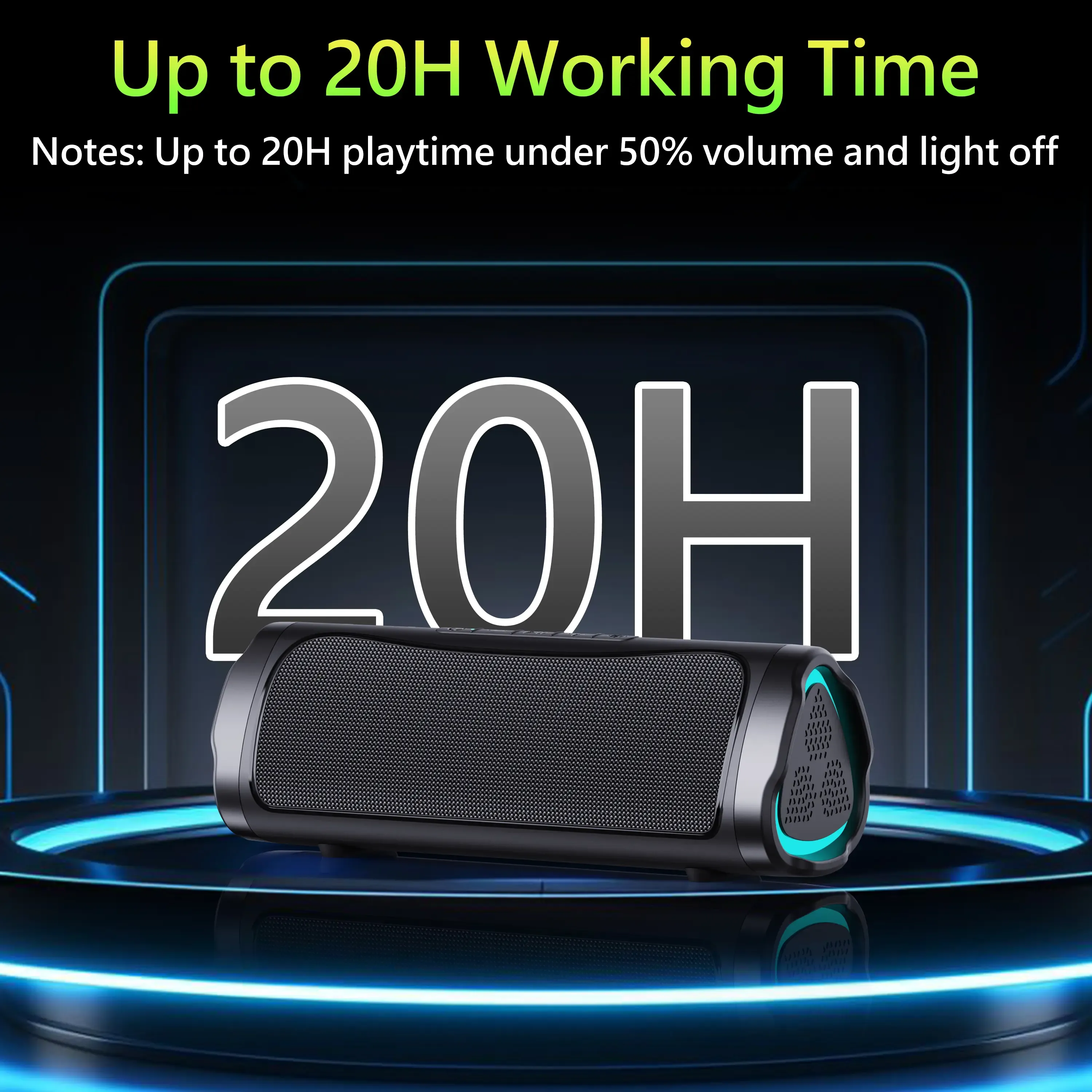 Portable Bluetooth Speaker with HD Sound BT5.3 & TWS Pairing Suitable for Home Party Outdoor Beach Ideal as Electronic Gadgets Birthday Gift