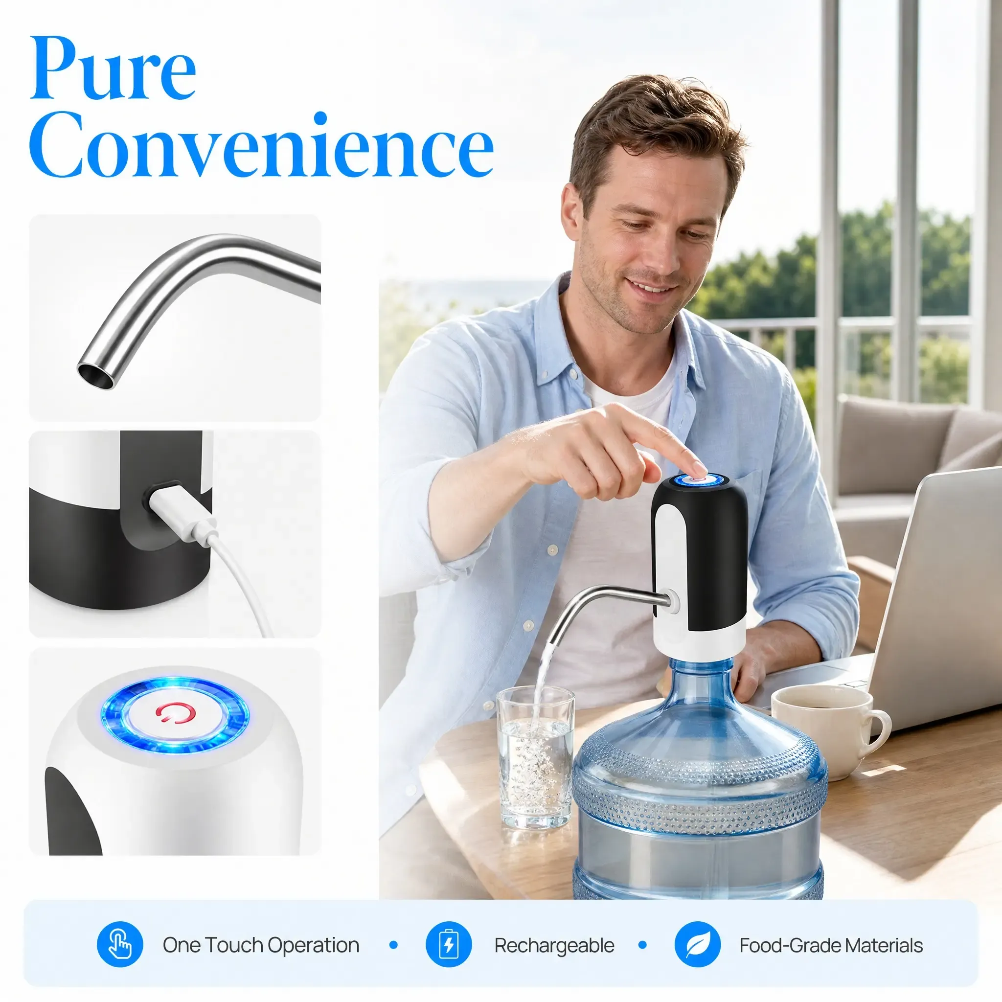 2pcs-USB-Charged Electric water pump