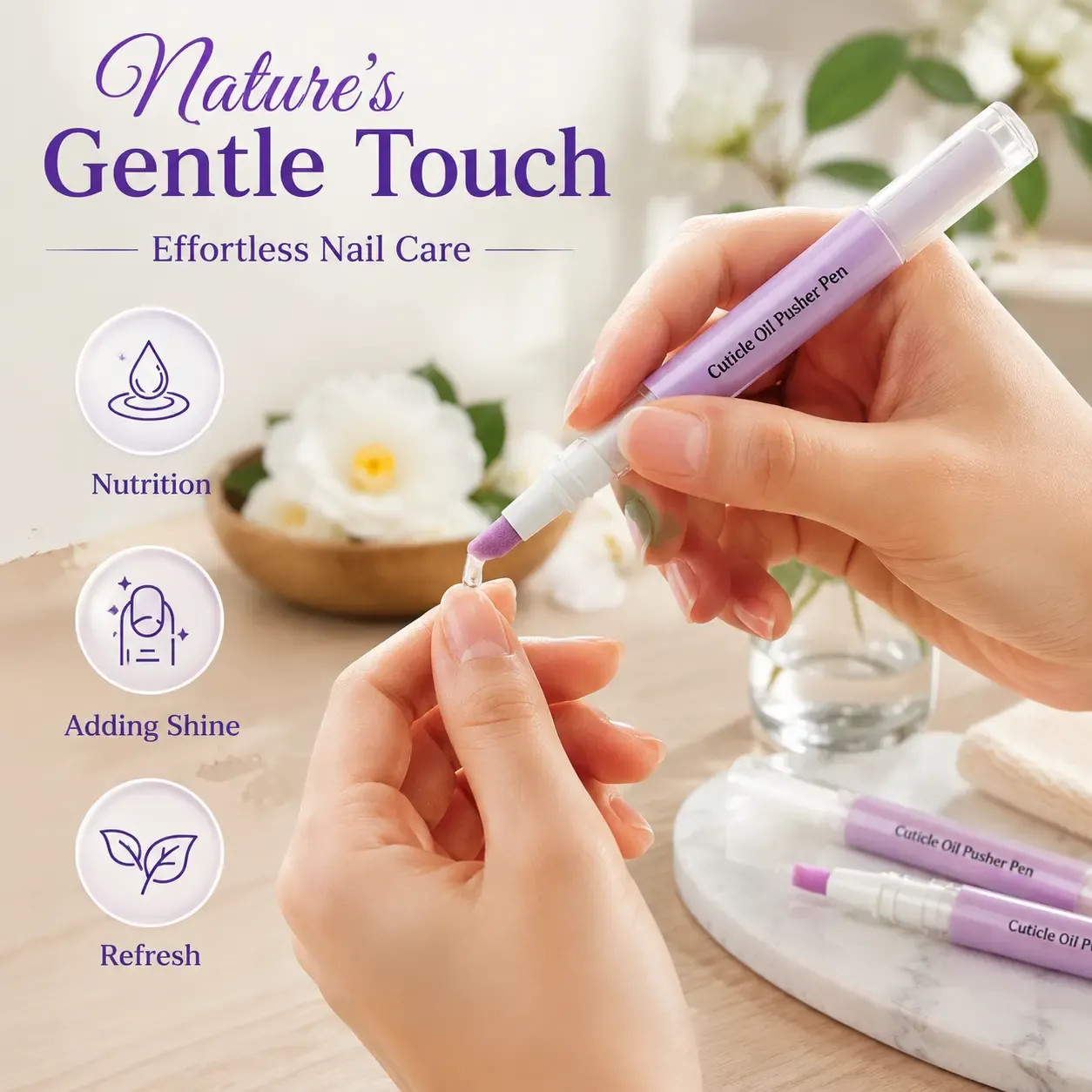 2pcs-Cuticle Pusher Oil Pen