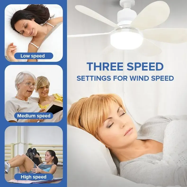 Remote-Controlled Dimmable Ceiling Fan Light