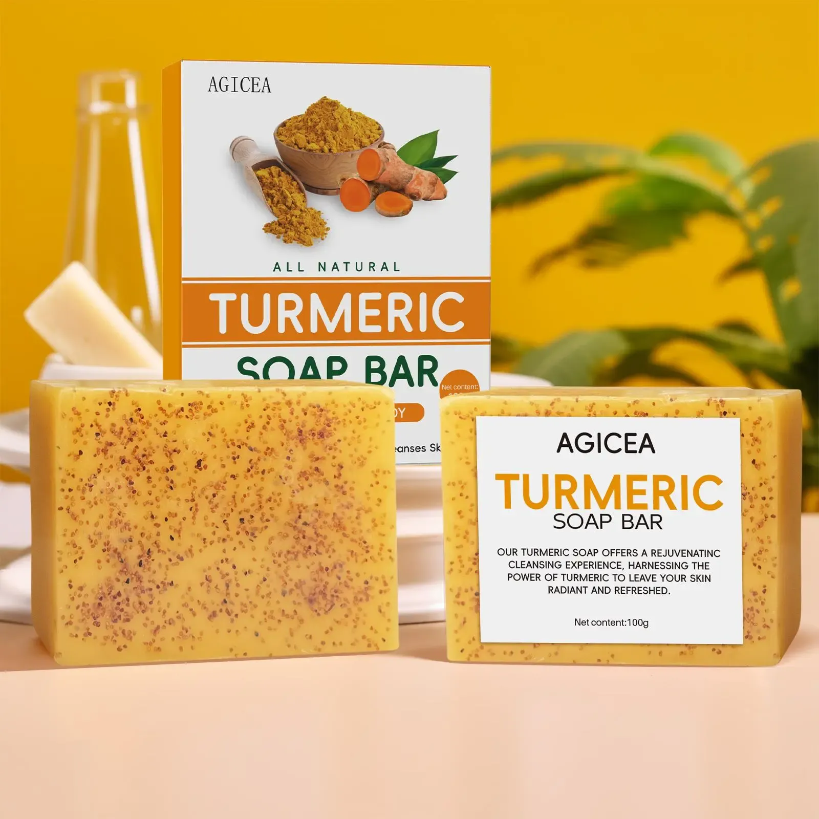 Lemon Turmeric 3pcs Kojic Acid Soap - Gentle Dark Spot Remover for Face Acne Cleanser Cream Cleansing turmeric soap Face Facial Skincare Radiant Comfort