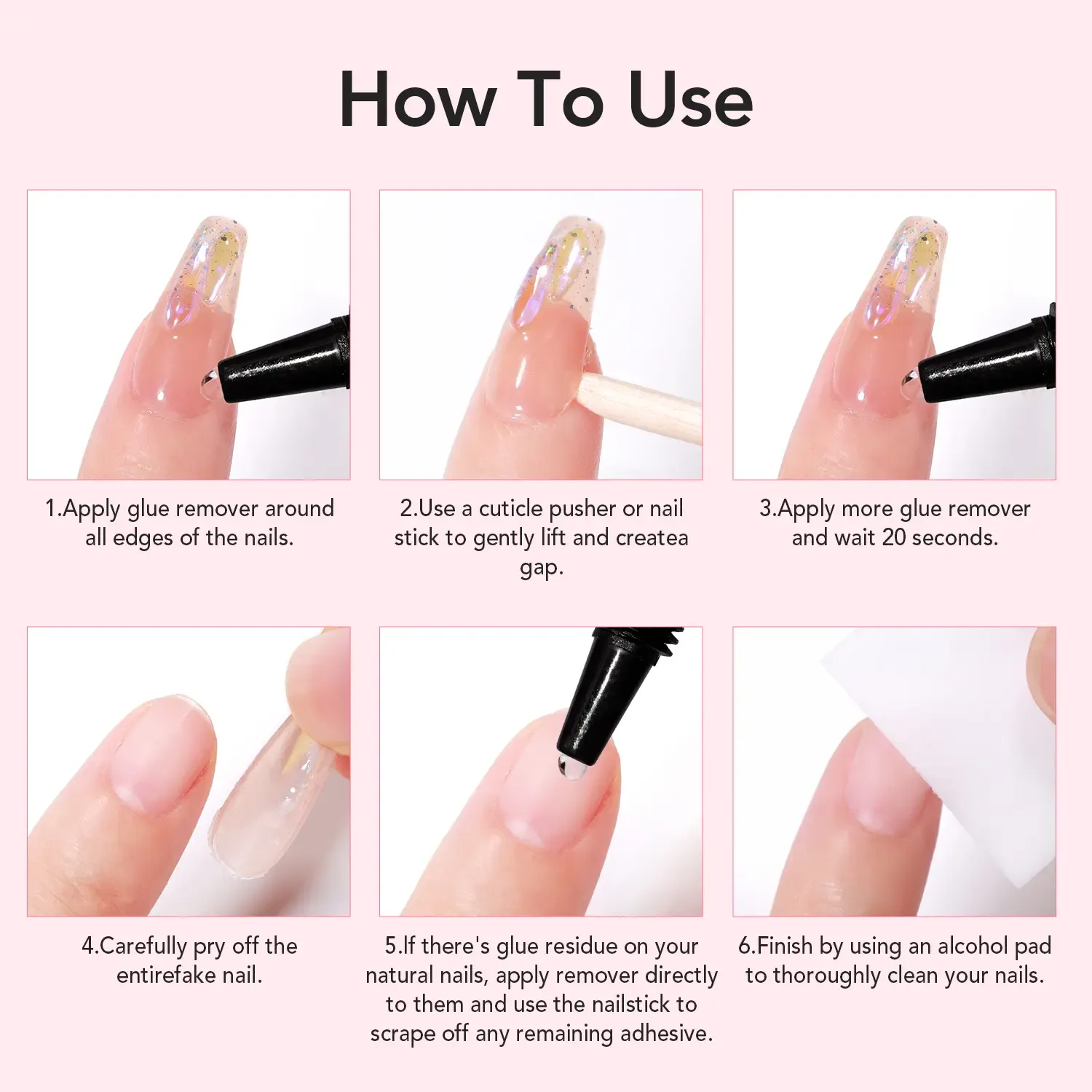 Nail Glue Quick-Drying Semi-Solid Nail Glue with Remover