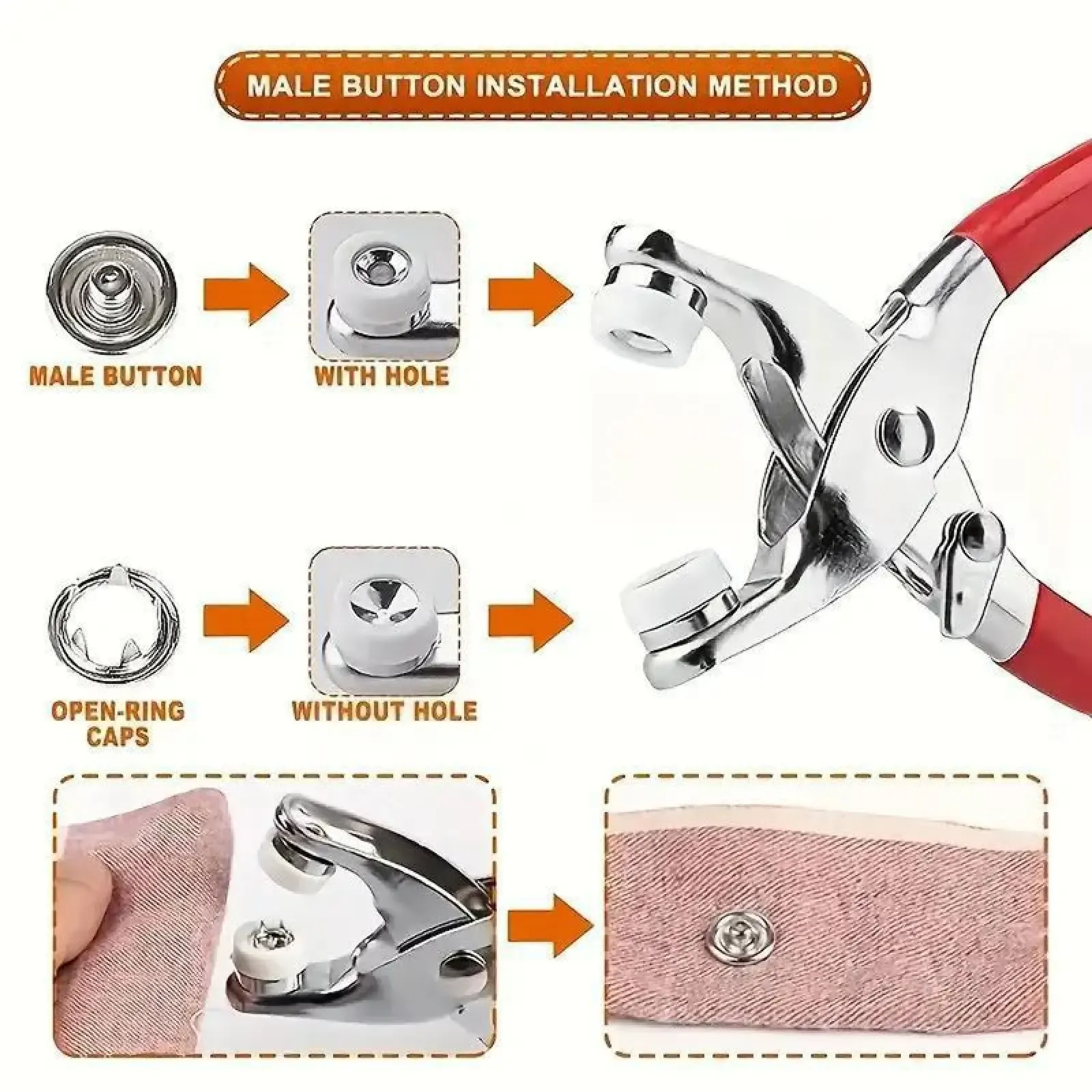 Invisible Colored Metal Buttons & Snap Fasteners Kit