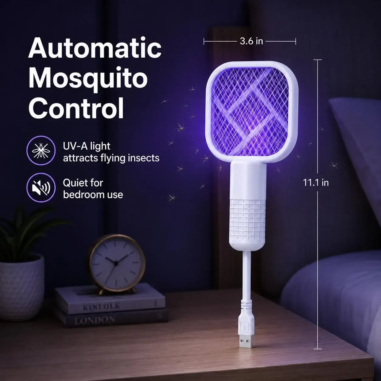 2pcs 2-in-1 USB Mini Mosquito Zapper & LED Lamp