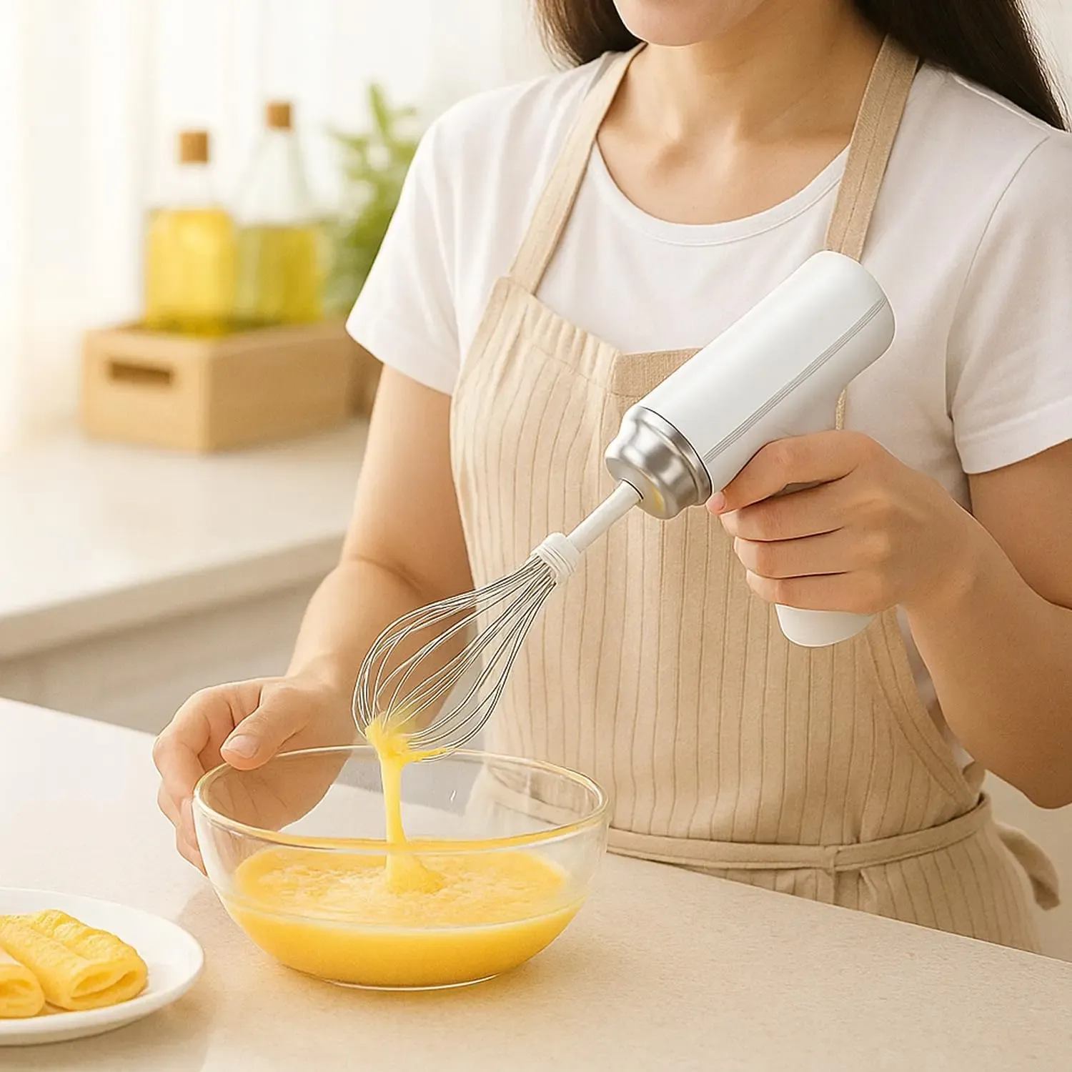 3-Speed Mixer with Replaceable Sticks for Baking, Whipping Cream & More WhiskElectric Hand Whisk, Handheld Mixer,