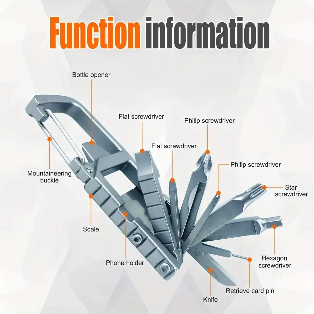 13-inches Compact Folding Stainless Steel Multitool Set