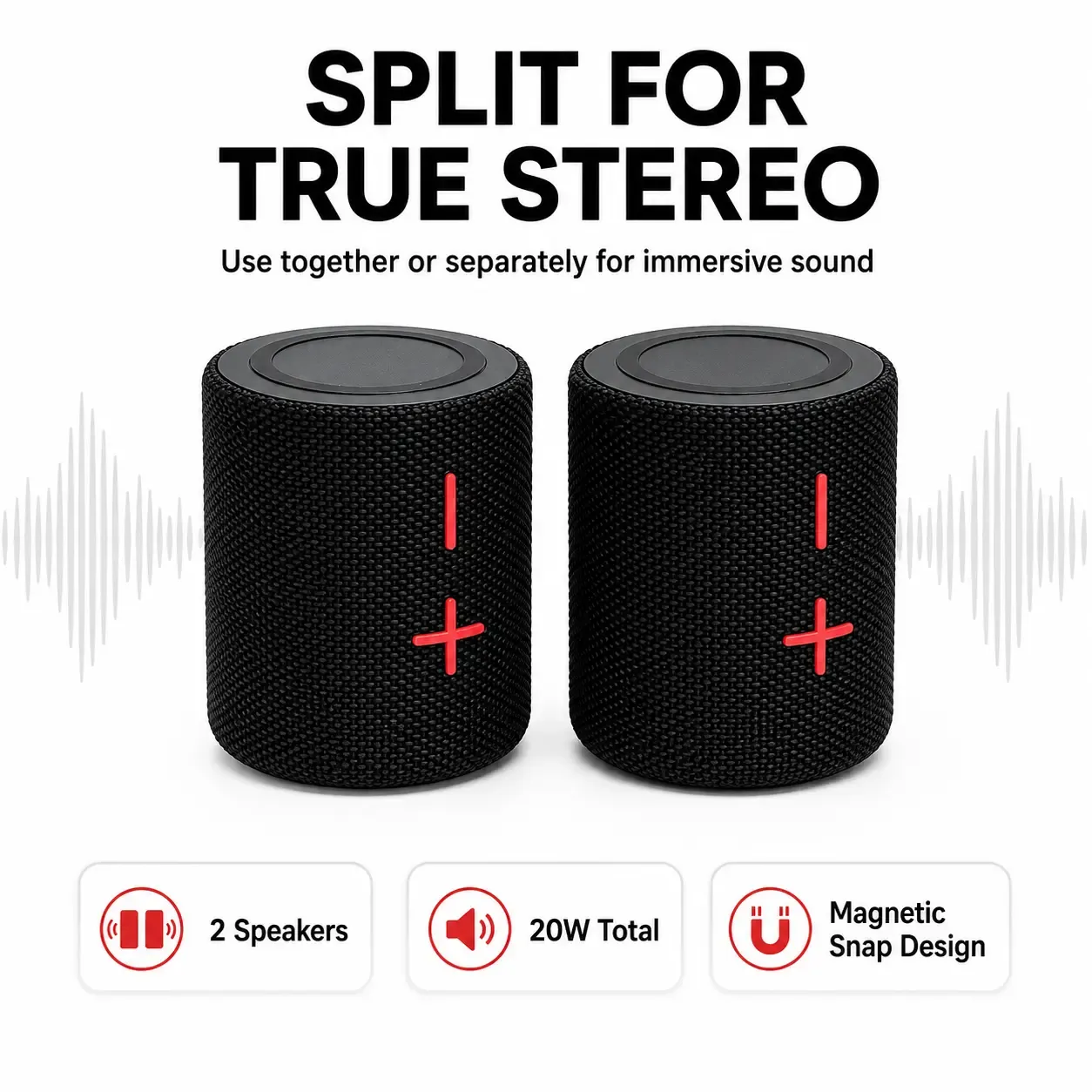 2-in-1 Magnetic Bluetooth Speaker
