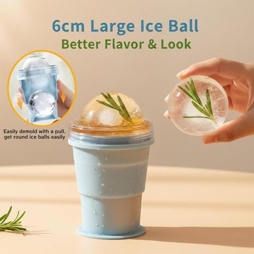 Collapsible Water Cup Portable Foldable Silicone Ice Ball Mold